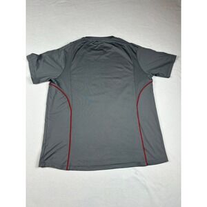 Fila Sport Mens Gray Short Sleeve Performance Athletic T-Shirt Red Piping Large